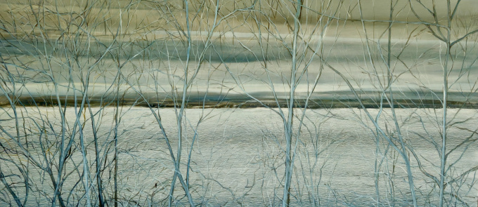 Lake and Bird by Louis Blondiau