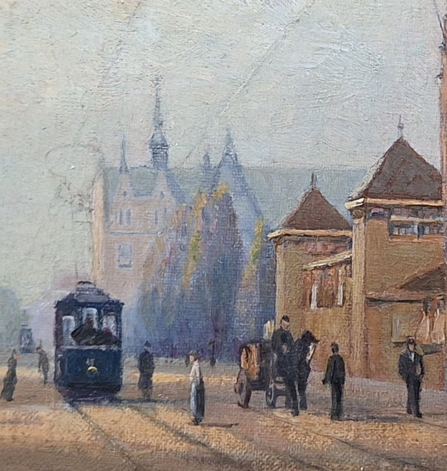 Stadsgezicht Amsterdam, Van Baerlestraat met het Koninklijk Concertgebouw en de Amsterdamse IJsclub by Wilbrandus Joannes Koppius