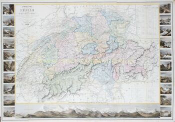 Antique map of Switserland - A. Vuillemin + Guillaume Henri Dufour by Artista Desconhecido