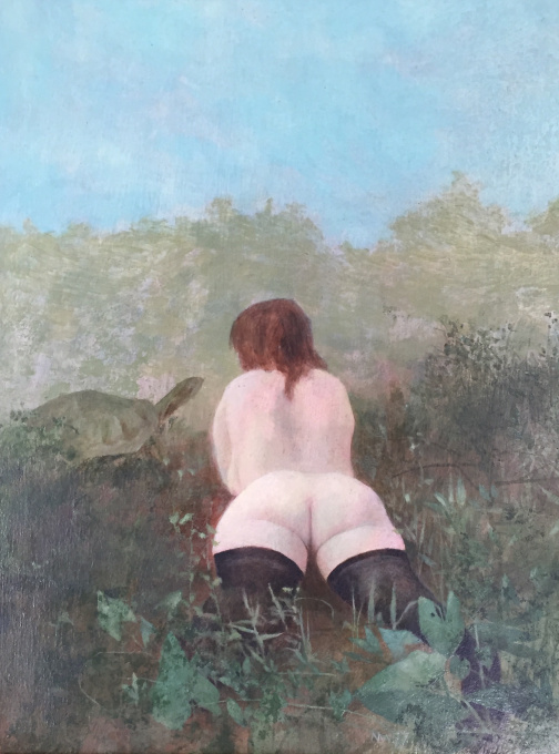 Vrouw met schildpad by Wout Muller