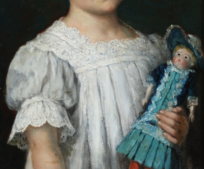 Girl with her Doll by Philip Lodewijk Jacob Frederik Sadée