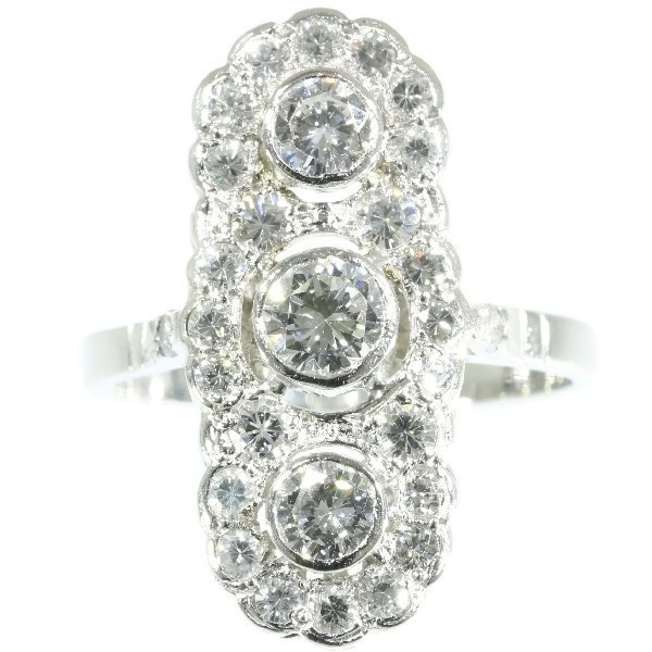 Art Deco engagement ring platinum and diamonds by Artiste Inconnu