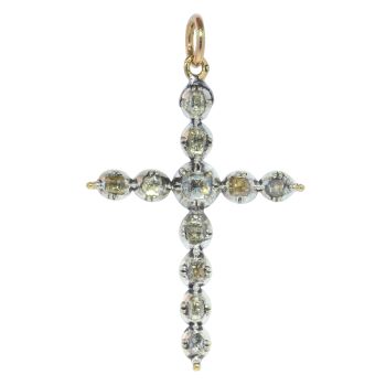 Antique 18th Century diamond cross pendant set with table rose cut diamonds by Unbekannter Künstler