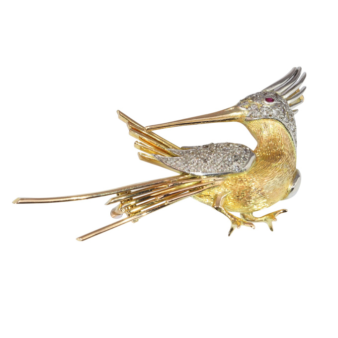 Vintage Fifties Hummingbird Brooch, A Whimsical Mid-Century Flight by Artista Desconocido