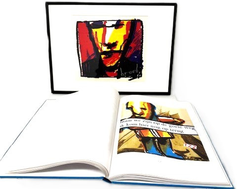 Woedend licht - vintage boek inclusief ingelijste zeefdruk by Herman Brood
