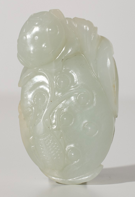 A white jade ‘Lotus Seedpod and Bug’ carving, Qing dynasty, 18th century by Artiste Inconnu