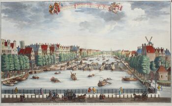 Antique map of Amsterdam, Amstel canal - Daniël Stoopendael + Widow Nicolaes Visscher, ca. 1720 by Unbekannter Künstler