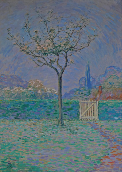 Compositie op blauwgroen fond by Eric de Nie
