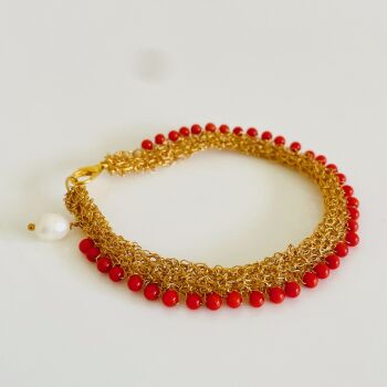 Coral armband by Wilhelmina Huysman