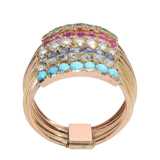Victorian Harem Ring with Seven Gemstone Bands, circa 1890 by Artista Sconosciuto
