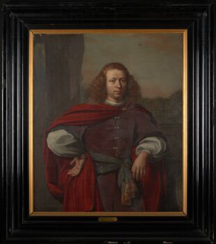 17th C Portrait of a Gentleman labelled "magistrat flamand Nicolas Maes" ,Oil on Canvas (marouflage),original frame. by Nicolas Maes