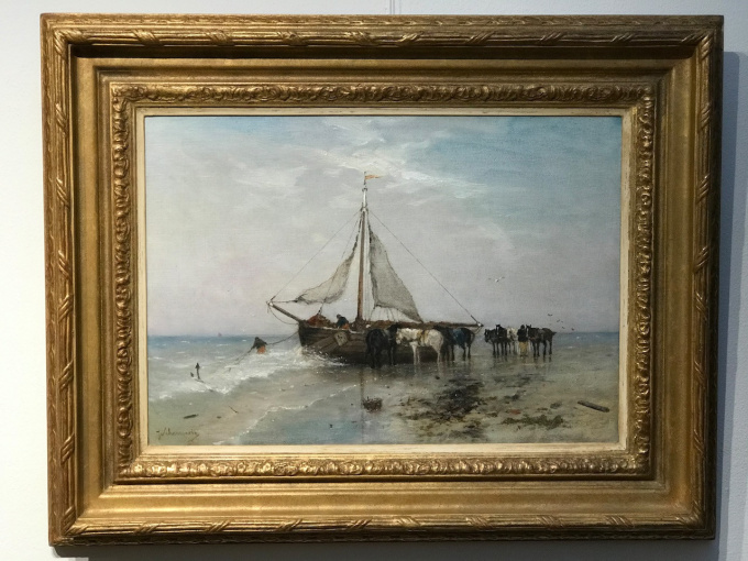 BOMSCHUIT MET PAARDEN by Johan Frederik Cornelis Scherrewitz