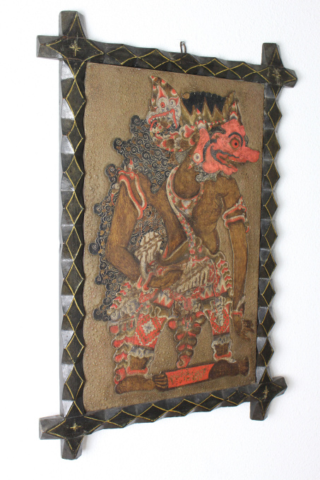 A pair of Javanese wooden polychrome painted wall panels, c. 1900 by Artista Desconhecido