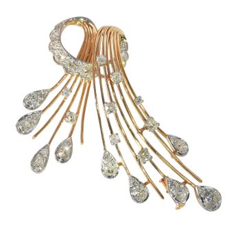 Vintage 1960's French gold diamond brooch by Unknown artist