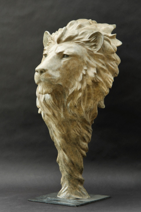 Lion Head (life size) by Gill Parker