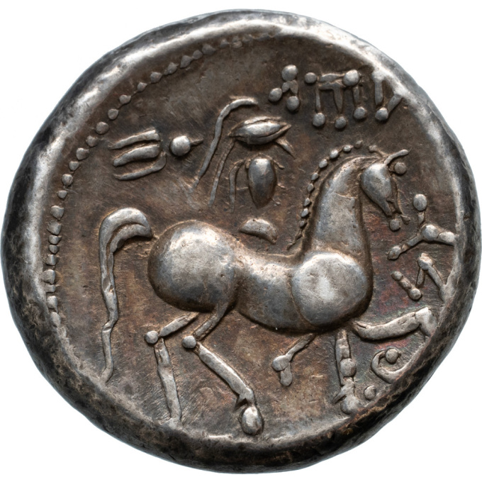 AR Tetradrachm lower Danube region, immitation of Philippos II, 3rd-2nd century BC by Artista Sconosciuto