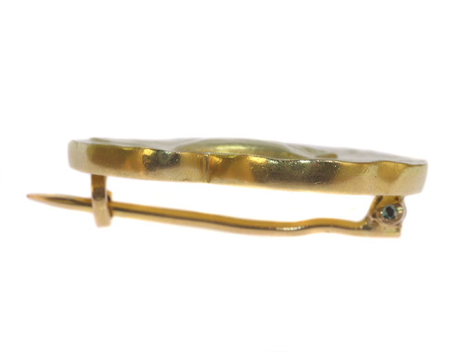 Art Nouveau brooch lady's head signed Rasumny by Unbekannter Künstler