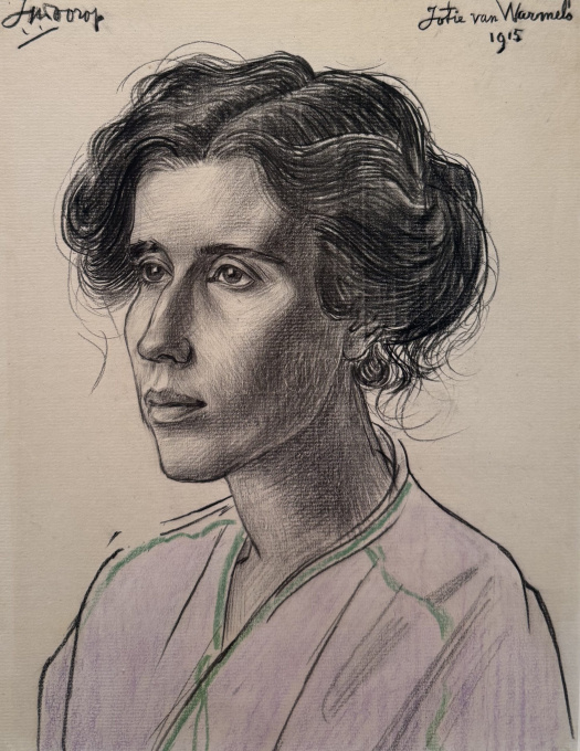 Portret van pianospeler Jotie van Warmelo by Jan Toorop