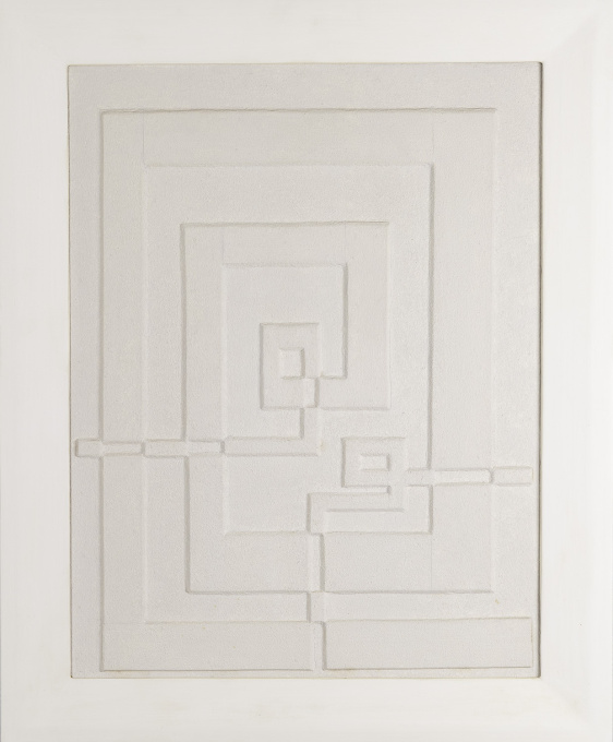 “Spiralen II”, 1957 – mixed media on board by Pieter de Haard
