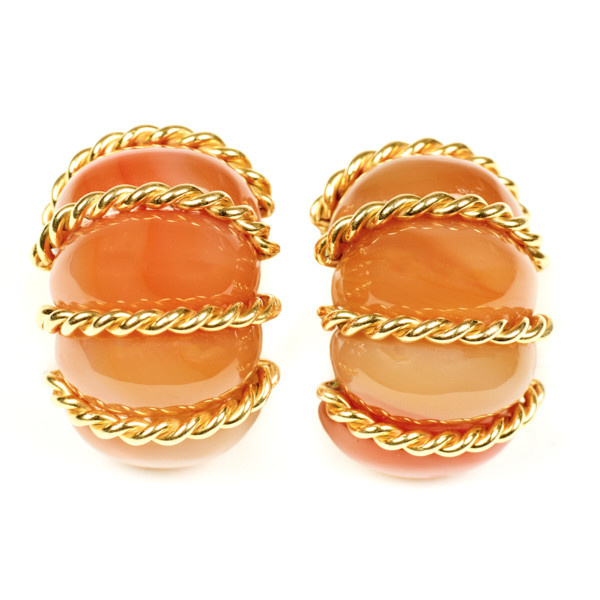 Seamann Schepps agate Shrimp earrings by Seaman Schepps