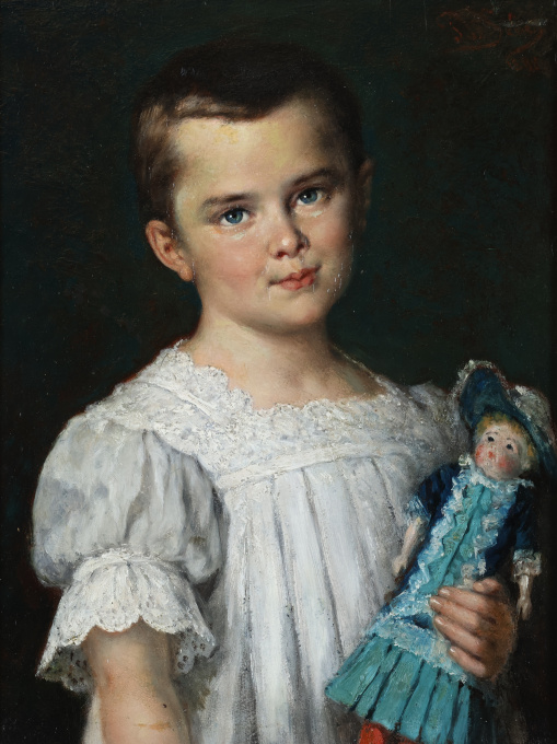 Girl with her Doll by Philip Lodewijk Jacob Frederik Sadée