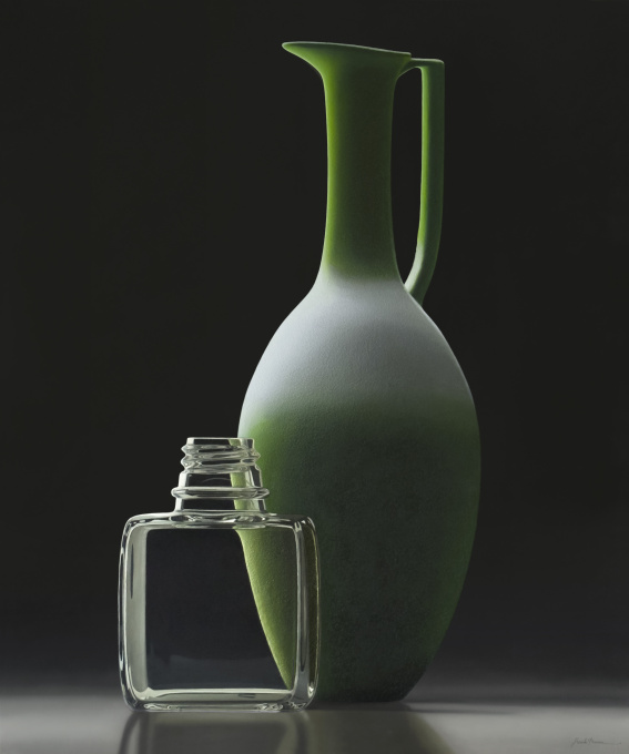 Composition with Green Vase and Paint Medium Bottle by Henk Boon