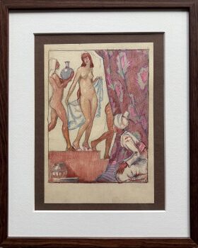 A Scene in a hamam by Artista Sconosciuto