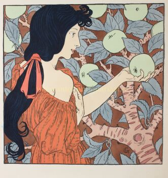“Tentation” [temptation], lithograph by Eugène Grasset