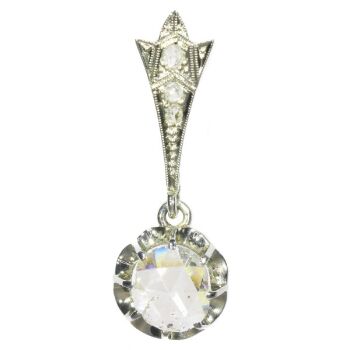 Big Rose Cut Diamond Art Deco Pendant Belle Epoque by Artista Desconhecido
