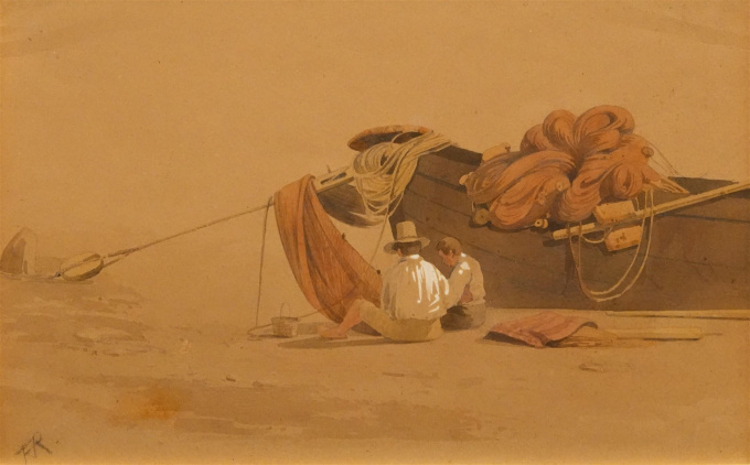 Repairing the sail by Frederik Rohde