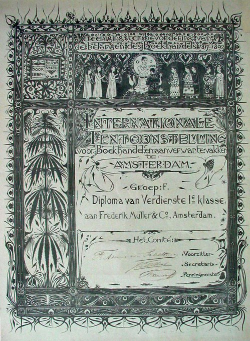 Certificate of the Association of Booksellers by Gerrit Willem Dijsselhof