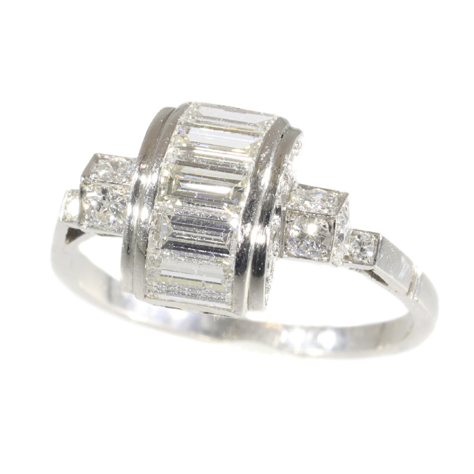 Vintage Fifties Art Deco inspired diamond engagement ring by Artista Sconosciuto