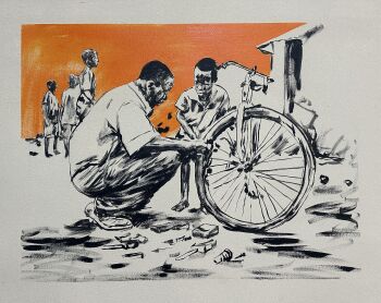 Learning how to fix my bike by Fhatuwani Mukheli