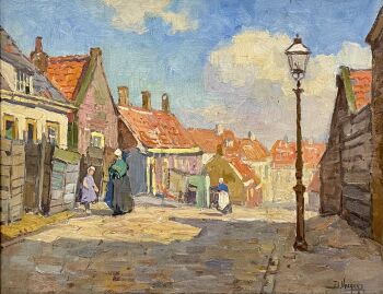 Straatje in Scheveningen by Ben Viegers