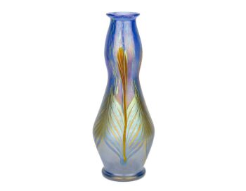 Johann Loetz Witwe – Phänomen Genre vaas in blauw opaal – 1902 by Johann Loetz (Lötz) Witwe Klostermühle