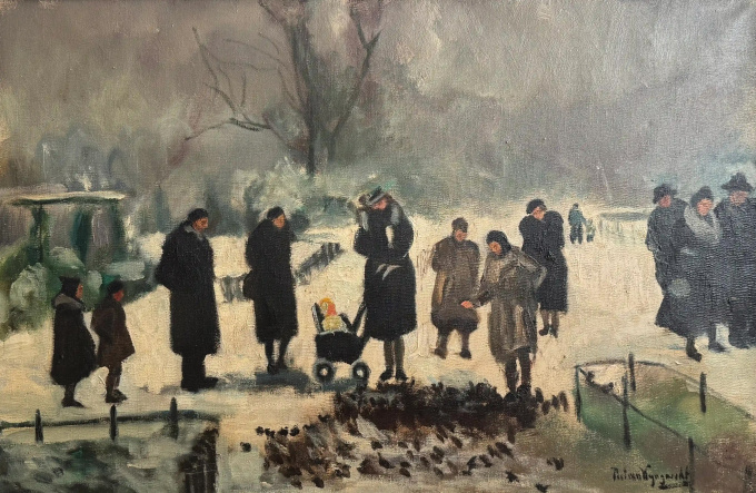 Barre winter in het Vondelpark by Piet van Wijngaerdt