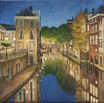 Oudegracht vanaf de Maartensbrug - In Stock by Willem van der Hofstede