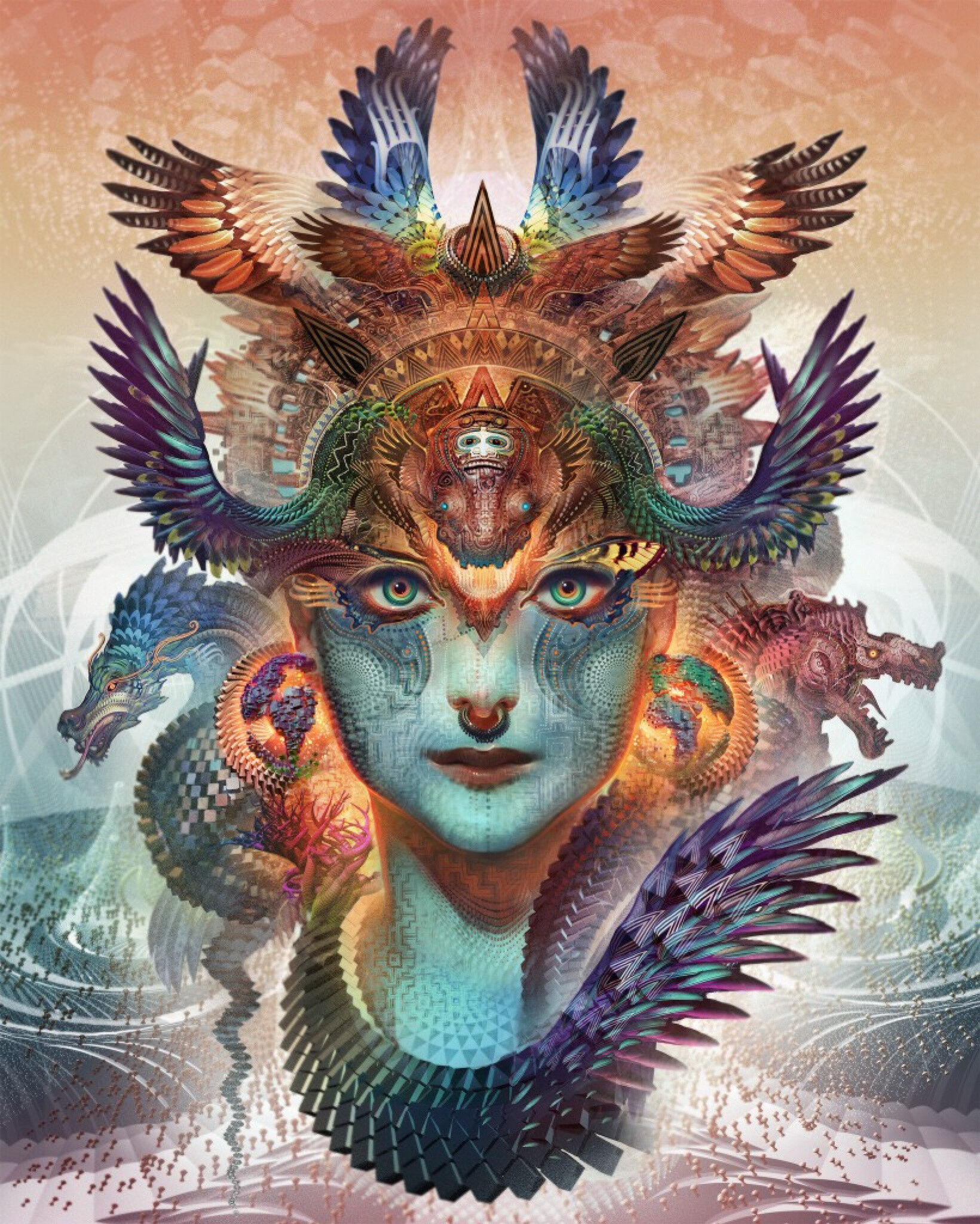 Contemporary Magical Realism, Dragon Dharma, 2012 by Android Jones