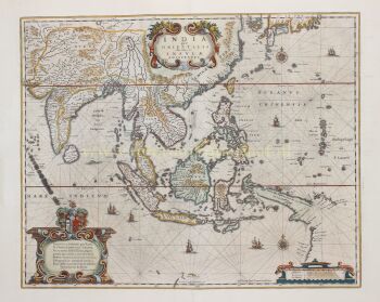 Southeast Asia - Hondius/Janssonius, 1647 by Johannes Janssonius