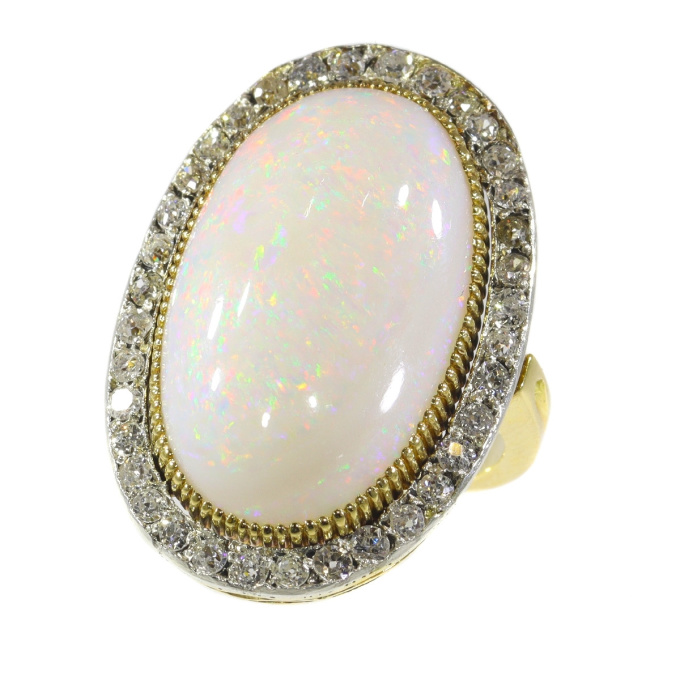 Antique large opal and diamonds ring by Unbekannter Künstler