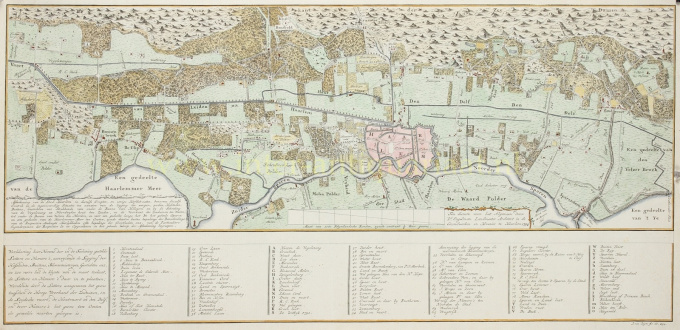 Old map Haarlem area - Jan van Jagen after Daniël Engelman by Artista Desconhecido