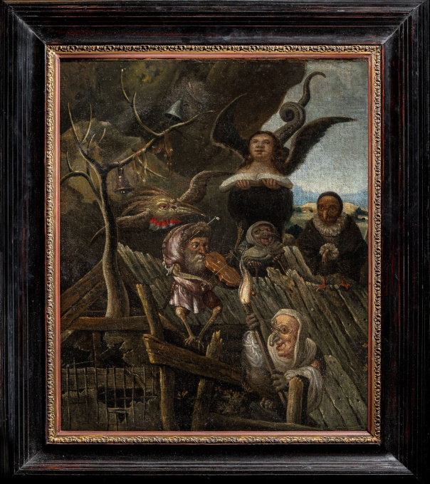 17th C representation of the Roof of Folly: An Allegory of the Fall, German School. by Unbekannter Künstler
