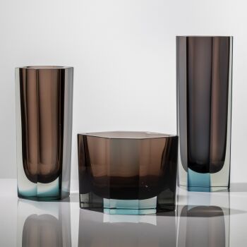 A complete set of glass Art-Object “Pilari”, Model KF249 & KF250 – Nuutajärvi-Notsjö, Finland by Kaj Franck