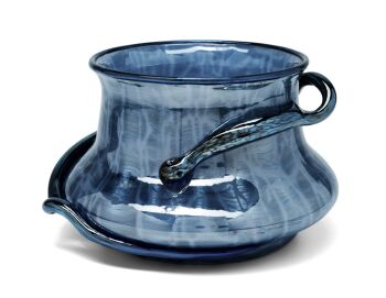 Johann Loetz Witwe – Ausfuehrung 134 with applied Cobalt Papillon snake by Johann Loetz (Lötz) Witwe Klostermühle
