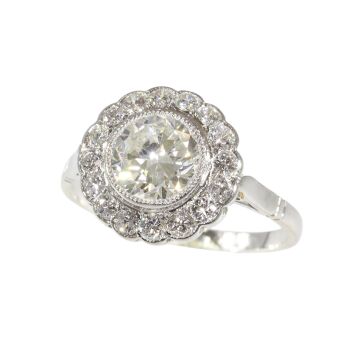 1950s Art Deco Revival Platinum Ring, a Classic Symbol of Love and Continuity by Unbekannter Künstler