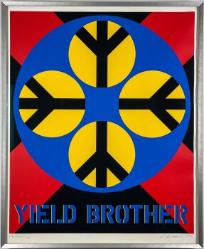 Yield Brother, 1971 – Screenprint on wove-paper, professionally framed, museum-glass by Robert Indiana