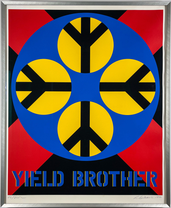 Yield Brother, 1971 – Screenprint on wove-paper, professionally framed, museum-glass by Robert Indiana