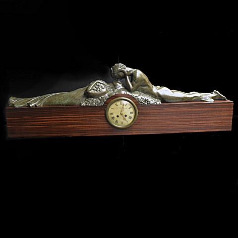 Table clock art nouveau by Marcel Temporal