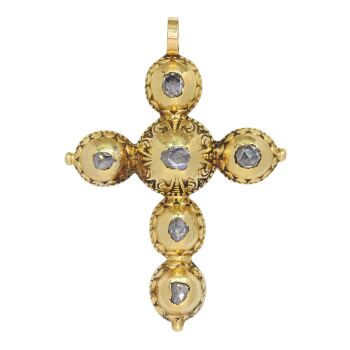 The Ciselé Diamond Cross: A Unique Jewel in Baroque Artistry by Artista Sconosciuto
