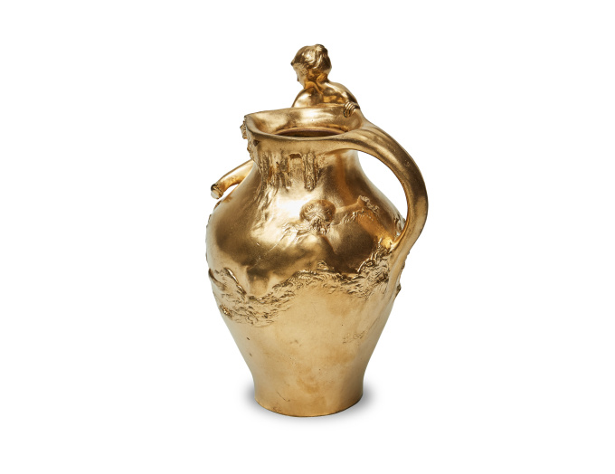 Auguste Ledru – Gilded Bronze Art Nouveau Ewer-Vase – Susse Frères, Paris by Frères Foundry Susse